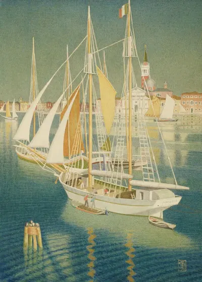 Корабли из Адриатики, Венеция by Джозеф Эдвард Саутолл, 1939 — digital art print download