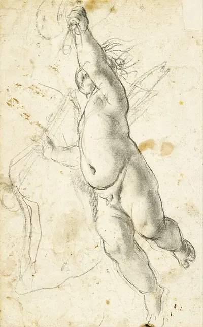Flying Putto by Annibale Carracci, 1560-1609 — digital art print download