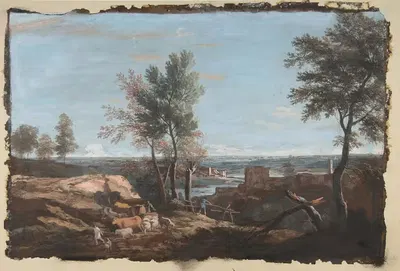 Обширный пасторальный пейзаж by Марко Риччи, 1676–1730 — digital art print download
