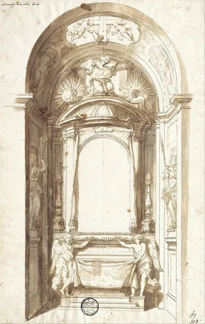 Design for an Altar by Antonio Gherardi, 1680 — digital art print download