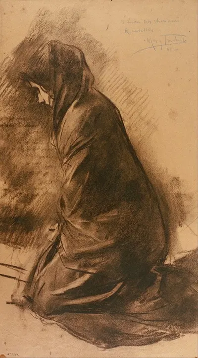 Figure kneeling by Arcadi Mas i Fondevila, 1896 — digital art print download