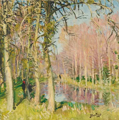 Promenade En Bord De Seine À Veneux Les Sablons by Pierre-Eugène Montézin — digital art print download