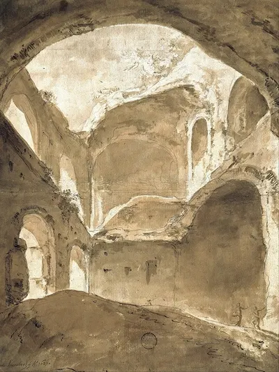 Interior of an Ancient Ruin by Бартоломейс Бринберг, 1627 — digital art print download
