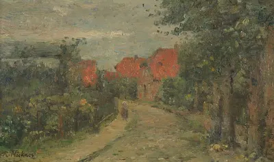 Деревенская улица by Рудольф Хекнер, 1910 — digital art print download