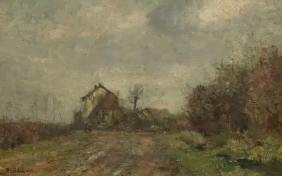 Группа домов в ландшафте by Рудольф Хекнер, 1920 — digital art print download