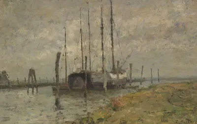 Парусная лодка в порту Шулау by Рудольф Хекнер, 1920 — digital art print download