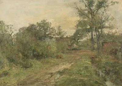 Bauernhof unter Bäumen by Rudolf Höckner, 1934 — digital art print download