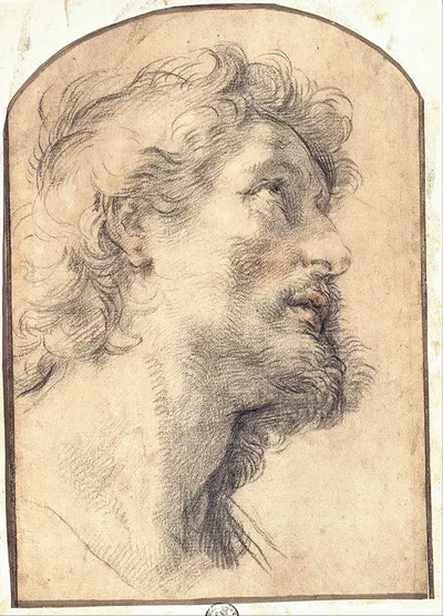 Study of the Head of Saint Crispin by Бенедетто Лути, 1710 — digital art print download