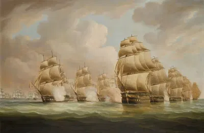 Действие коммодора Данса и графа де Лино на Малаккском проливе, 15 февраля 1804 by Томас Баттерсворт — digital art print…