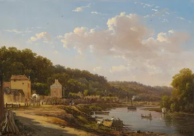 A View Of The Seine And The Coteaux De Suresnes by Victor de Grailly — digital art print download