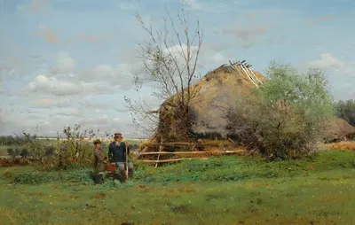 Ранняя осень в деревне by Владимир Егорович Маковский, 1884 — digital art print download