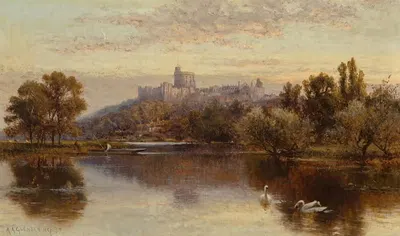 A view of Windsor Castle by Alfred Augustus Glendening, 1895 — digital art print download