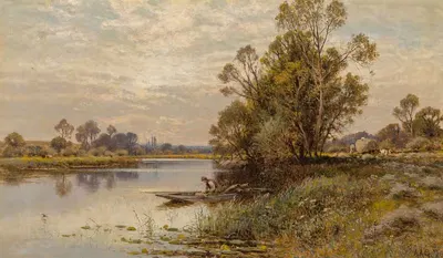 Темза выше Санбери by Альфред Август Гленденинг, 1898 — digital art print download
