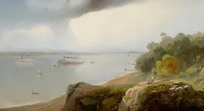 Вид на Нью-Йорк с замкового пункта, Хобокен by Эндрю Мелроуз, 1870 — digital art print download
