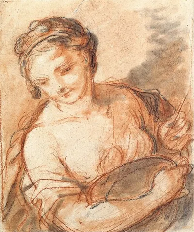 Allegory of Painting by Шарль-Жозеф Натоир, 1751 — digital art print download