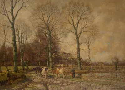 Landscape with Cattle by Arnold Marc Gorter — digital art print download