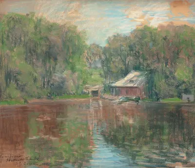 Лодочная станция у воды by Артур Клифтона Гудвин, 1911 — digital art print download
