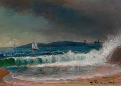 Масляное исследование для морского пейзажа by Бенджамин Шампни — digital art print download