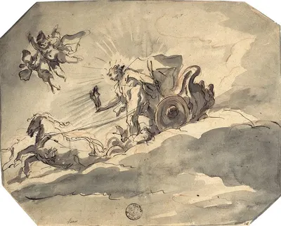 Apollo in his Chariot by Cosmas Damian Asam, 1730 — digital art print download