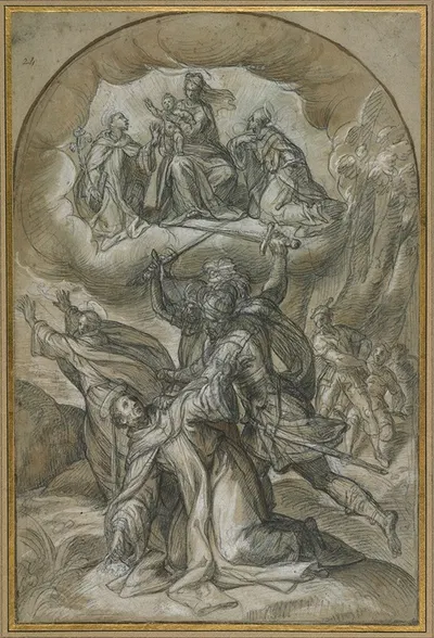 The Death of Saint Peter Martyr by Denys Calvaert, 1575-1610 — digital art print download