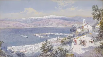 Порт Мессины с берегом Калабрии вдали by Чарльз Роуботам, 1901 — digital art print download