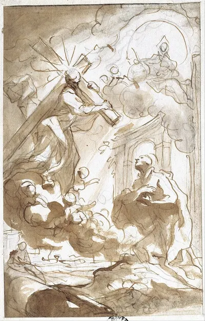 Christ, Carrying His Cross Appears to Saint Ignatius of Loyola by Доменико Пиола — digital art print download