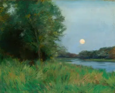 French Landscape at Sunrise by Corwin Knapp Linson, 1892 — digital art print download