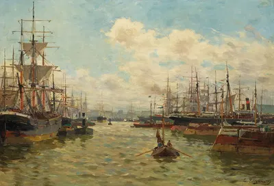 Marine by Edmond-Marie Petitjean, 1889 — digital art print download
