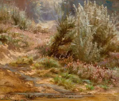 Wildflowers by a Stream by Elizabeth Strong, 1888 — digital art print download