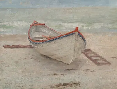 Fishing Boat on Shore by Emil Carlsen, 1885 — digital art print download