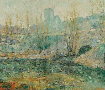 Пруд и мост Гэпстау, Нью-Йорк by Эрнест Лоусон, 1914 — digital art print download