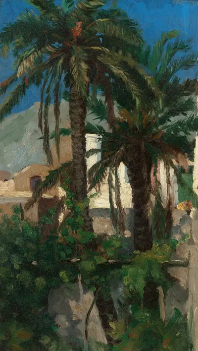 Palms, Capri by Francis Davis Millet, 1874 — digital art print download