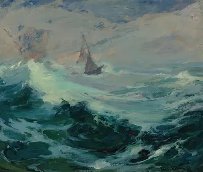Плавание на бурном море by Франц Бишофф — digital art print download
