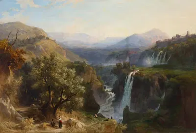 Водопады Тиволи by Франц Кнебель, 1867 — digital art print download