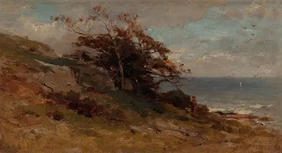 Пейзаж у моря by Джордж Генри Смилли, 1881 — digital art print download