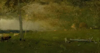 Landscape (Cattle in Storm) by George Inness, 1886 — digital art print download