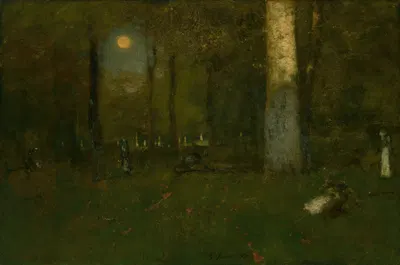 Picnic in the Woods, Montclair, New Jersey by George Inness, 1894 — digital art print download