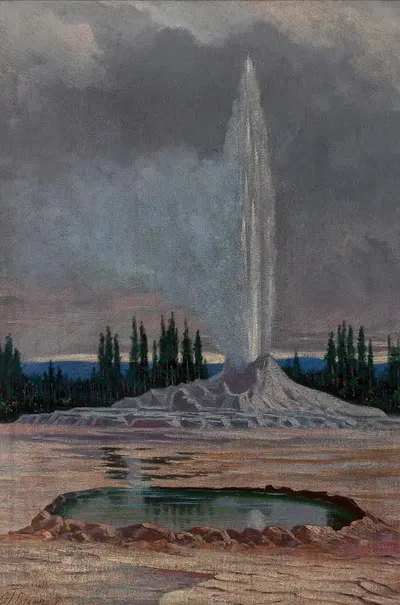 Гейзер Замок, Национальный парк Йеллоустоун by Графтон Тайлер Браун, 1891 — digital art print download