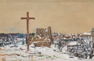 Крест на зимнем холме by Харви Т. Данн, 1918 — digital art print download
