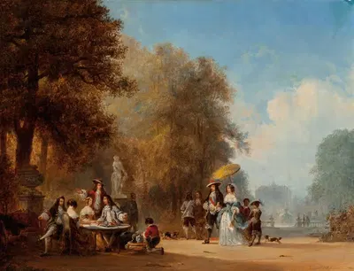 Галантный праздник by Анри Франсуа Шефельс, 1852 — digital art print download