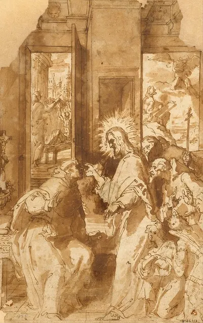 Apparition of Christ to Saint Vincent Ferrer by Франсиско Рибальта, 1604 — digital art print download