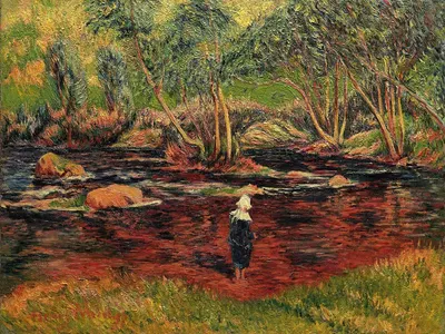 Бретонка из Понтавен, ноги в реке by Генри Морет, 1897 — digital art print download