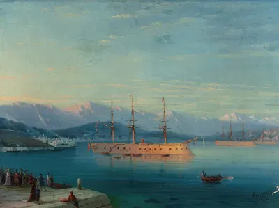 Французские корабли покидают Черное море by Иван Константинович Айвазовский, 1871 — digital art print download