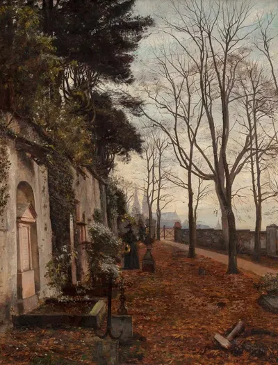Кладбище церкви Святого Альбана, Базель by Якоб Вагнер, 1890 — digital art print download