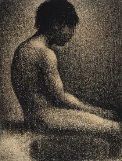 Seated Nude; Study for 'Une Baignade' by Жорж Сёра, 1883 — digital art print download