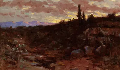Пейзаж на закате by Джон Бонд Франциско, 1891 — digital art print download