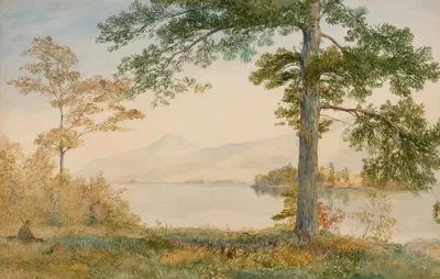 Озеро Джордж осенью by Джон Генри Хилл, 1873 — digital art print download