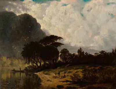 Озеро Поншартрен, Луизиана by Джозеф Расслинг Микер, 1880 — digital art print download