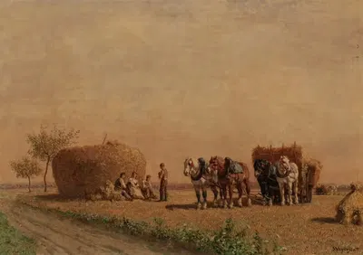 Отдыхающие сеноуборщики by Жюль-Жак Вейрассат — digital art print download