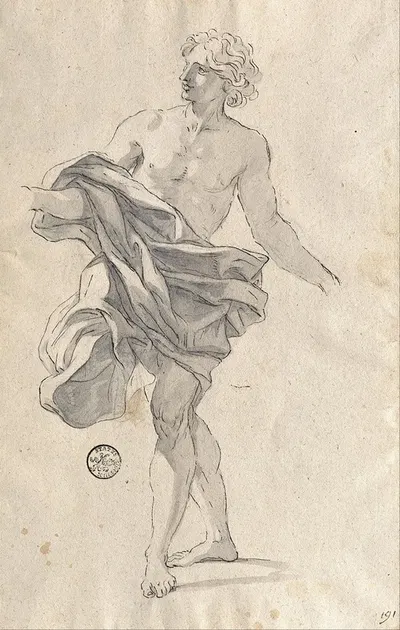 Study for a Young Man Dancing by Джованни Баттиста Гаулли, 1680 - 1682 — digital art print download